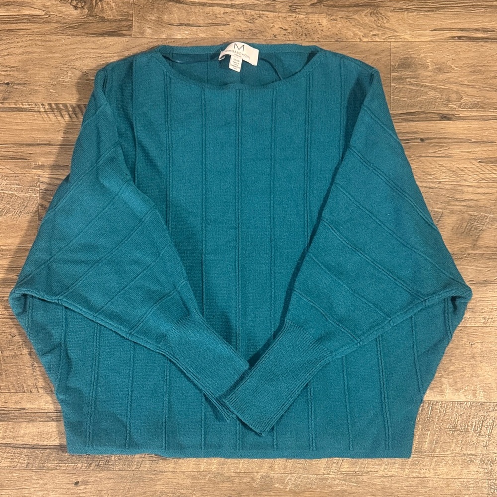 Magaschoni Teal Knit Sweater - Size 1X